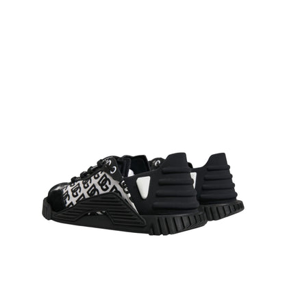 Dolce & Gabbana Black Logo Lace Up Low Top NS1 Sneakers Shoes
