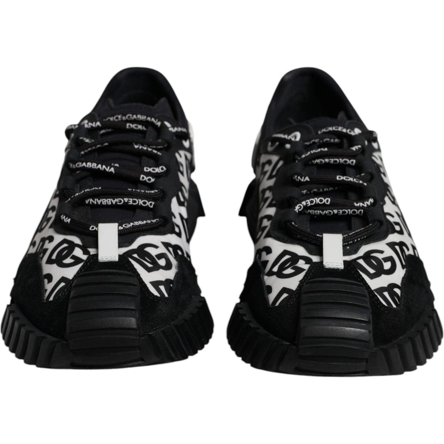 Dolce & Gabbana Black Logo Lace Up Low Top NS1 Sneakers Shoes