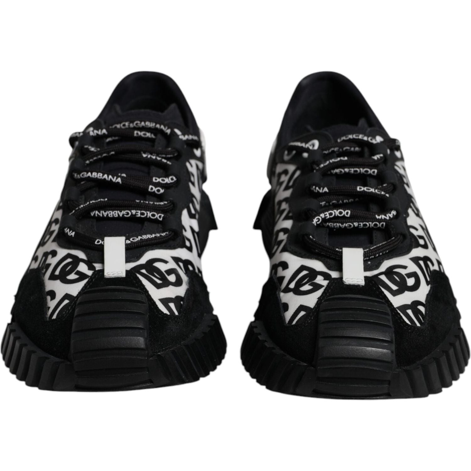 Dolce & Gabbana Black Logo Lace Up Low Top NS1 Sneakers Shoes