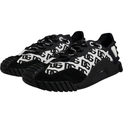 Dolce & Gabbana Black Logo Lace Up Low Top NS1 Sneakers Shoes