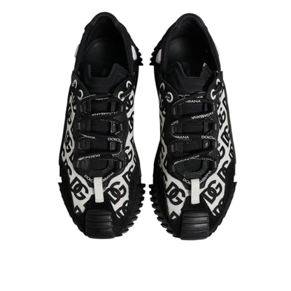 Dolce & Gabbana Black Logo Lace Up Low Top NS1 Sneakers Shoes