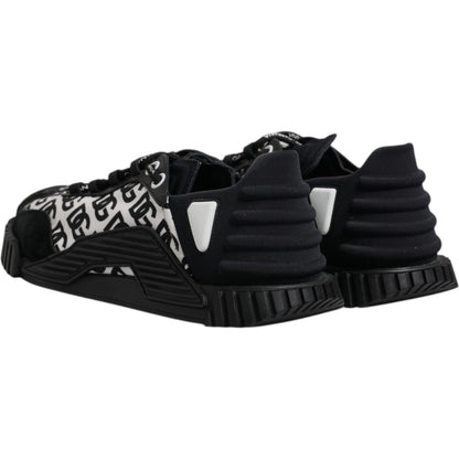 Dolce & Gabbana Black Logo Lace Up Low Top NS1 Sneakers Shoes
