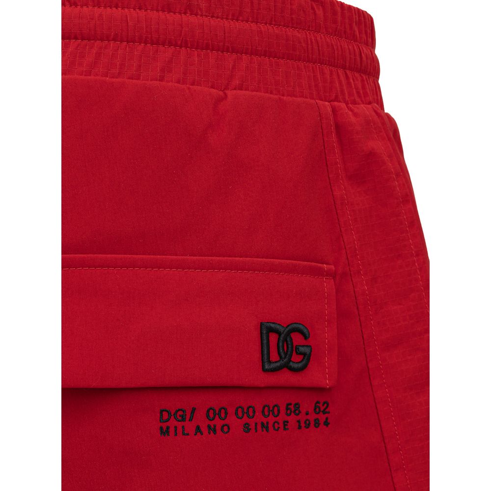 Dolce & Gabbana Red Polyamide Pant