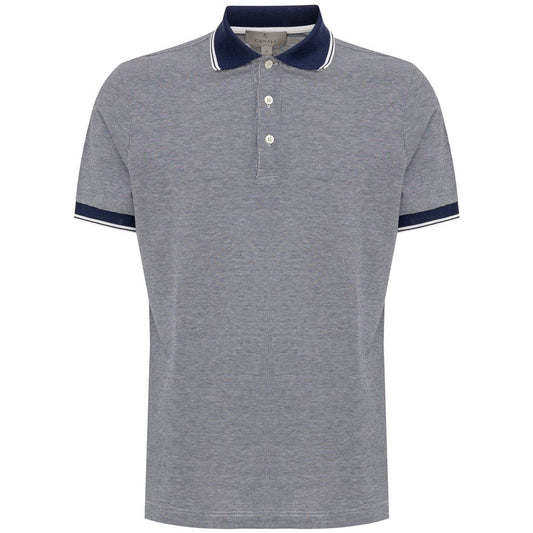 Canali Blue Cotton Polo Shirt CA-8520673-IT50 | L