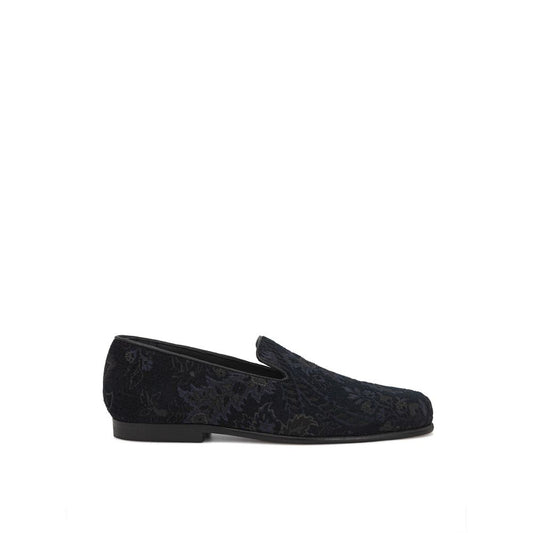 Etro Blue Leather Slip-On Loafer ET-7402673-EU40/US7