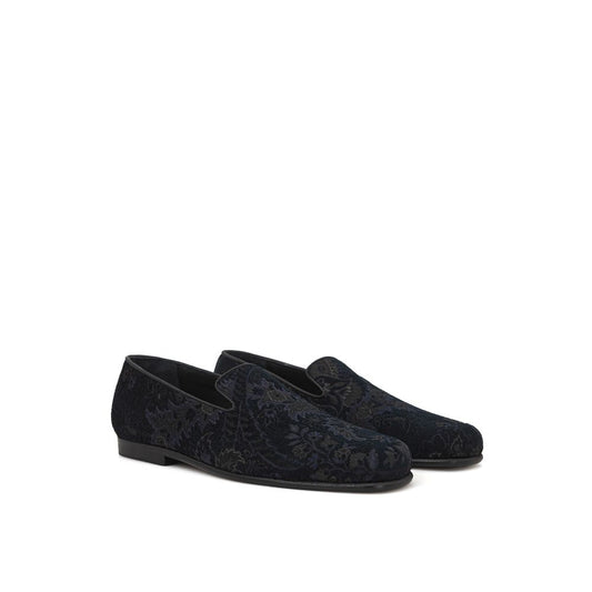 Etro Blue Leather Slip-On Loafer ET-7402673-EU40/US7