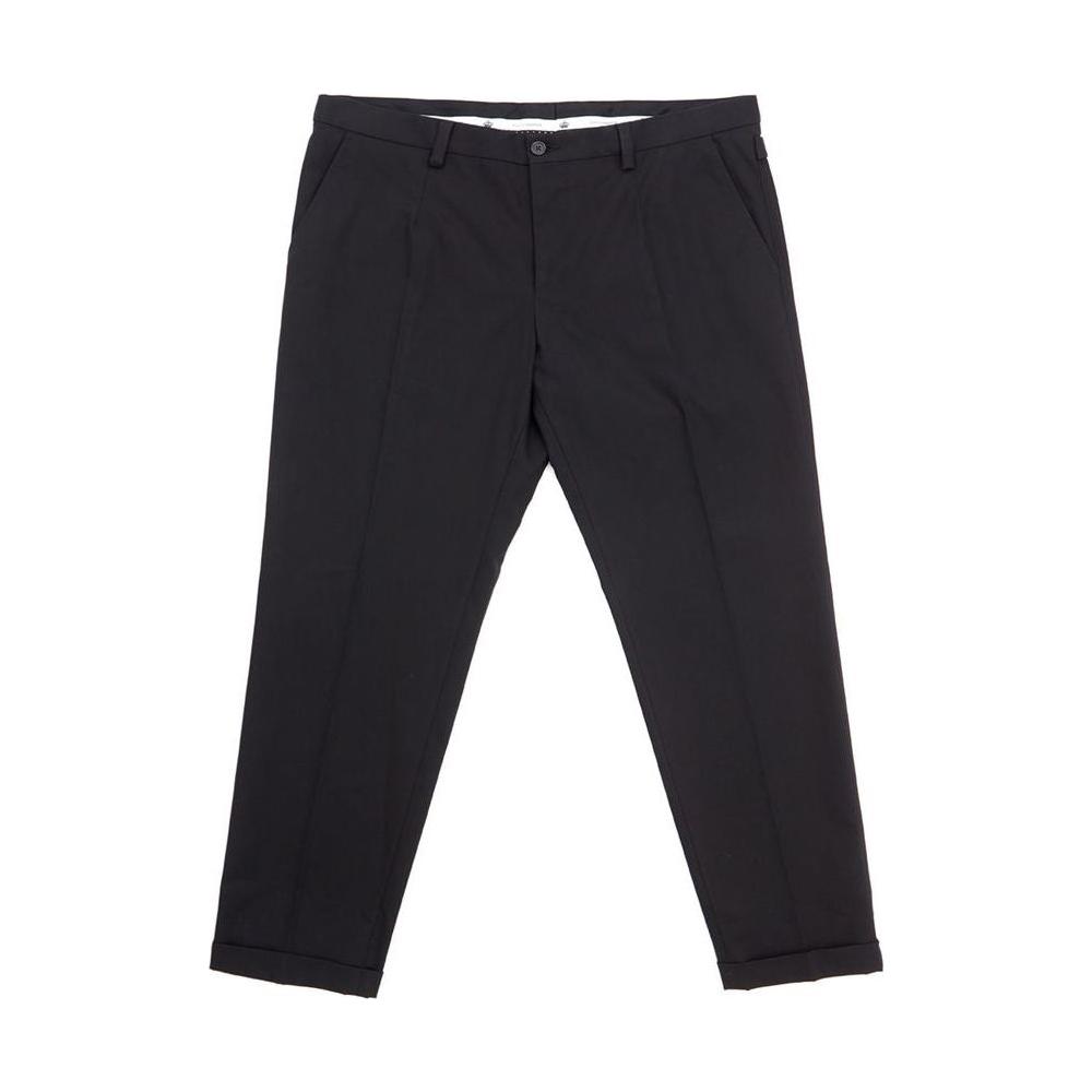 Dolce & Gabbana Elegant Black Cotton Pants for Men Dolce & Gabbana Dark Slate Gray