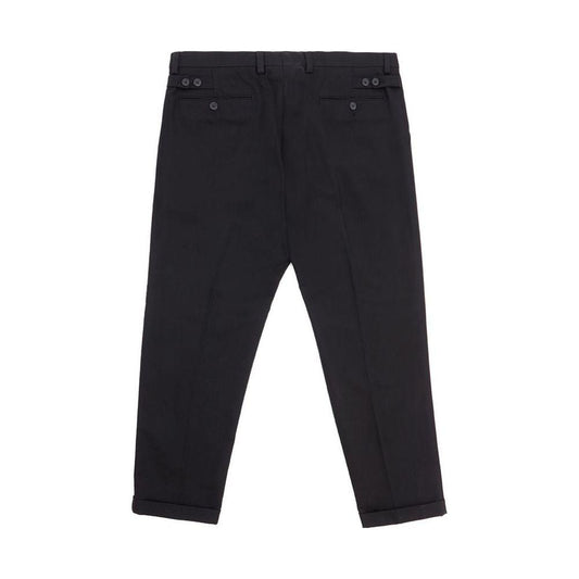 Dolce & Gabbana Elegant Black Cotton Pants for Men Dolce & Gabbana Dark Slate Gray