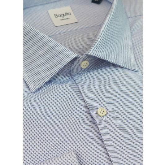 Bagutta Blue Cotton Men's Shirt BA-15220-IT40 | M