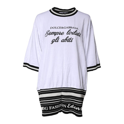 Dolce & Gabbana White Cotton DG Fashion Crew Neck Tee T-shirt