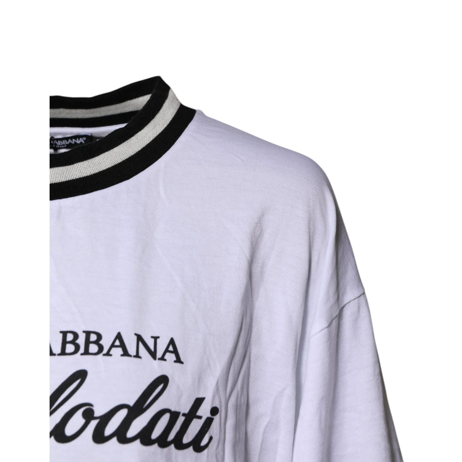 Dolce & Gabbana White Cotton DG Fashion Crew Neck Tee T-shirt
