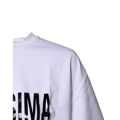 Dolce & Gabbana White Bellissima Cotton Crew Neck T-shirt