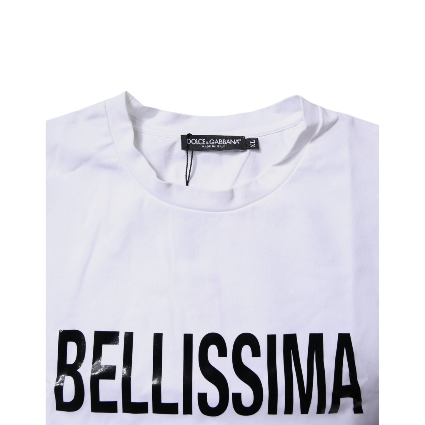 Dolce & Gabbana White Bellissima Cotton Crew Neck T-shirt