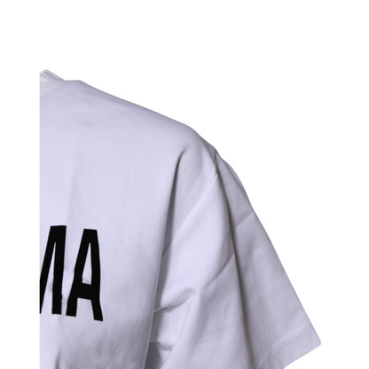 Dolce & Gabbana White Bellissima Cotton Crew Neck T-shirt