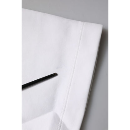 Dolce & Gabbana White Cotton Blend 3/4 Sleeves Blouse Top