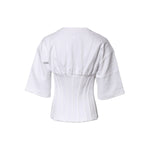 Dolce & Gabbana White Cotton Blend 3/4 Sleeves Blouse Top TSH87262-36