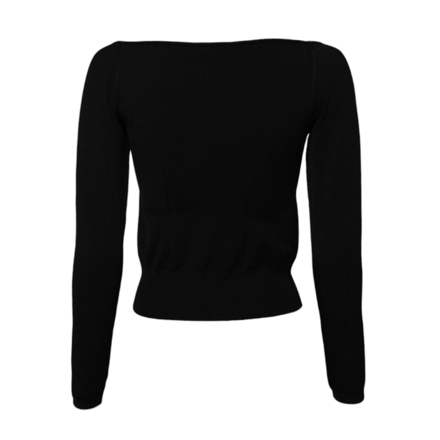 Dolce & Gabbana Black Square Neckline Long Sleeves Sweater