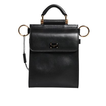 Dolce & Gabbana Black Calfskin Leather Logo Plaque Mini Bag