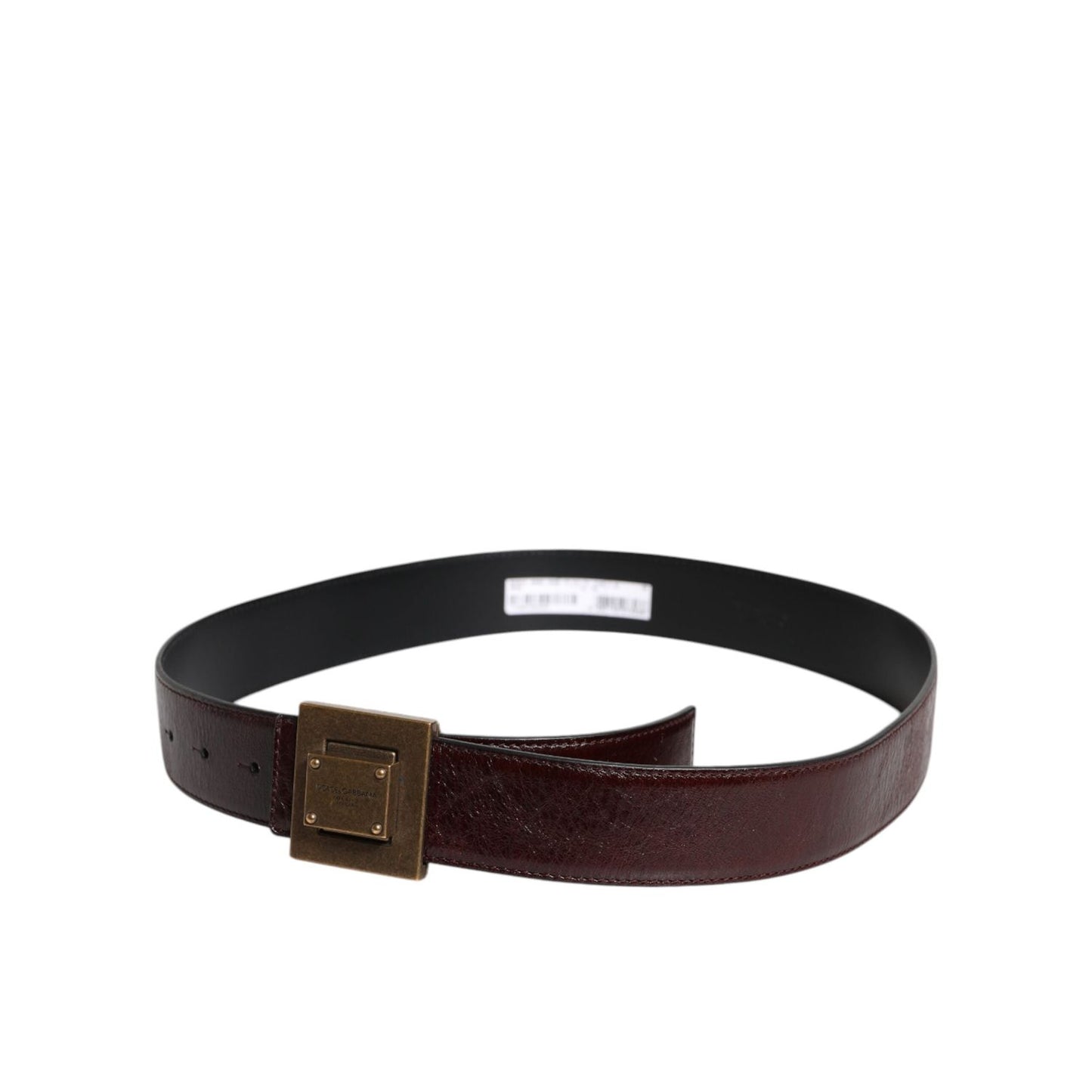 Dolce & Gabbana Brown Leather Gold Metal Buckle Classic Belt BEL9265-90