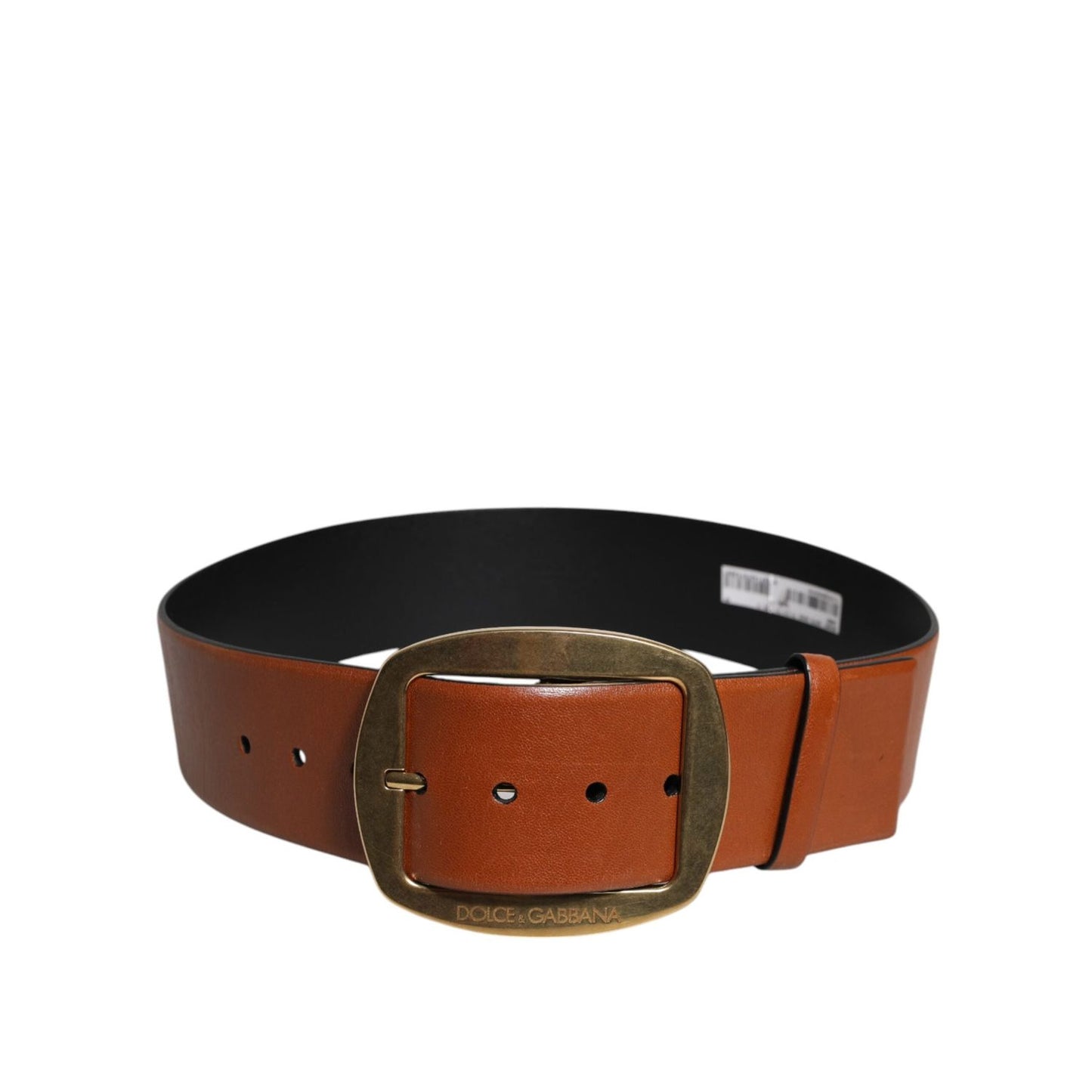 Dolce & Gabbana Brown Leather Gold Metal Buckle Classic Belt BEL9272-90
