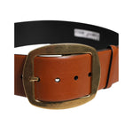 Dolce & Gabbana Brown Leather Gold Metal Buckle Classic Belt BEL9272-90