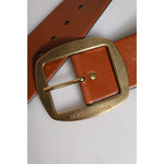 Dolce & Gabbana Brown Leather Gold Metal Buckle Classic Belt BEL9272-90