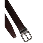 Dolce & Gabbana Brown Leather Silver Metal Buckle Belt BEL9283-110