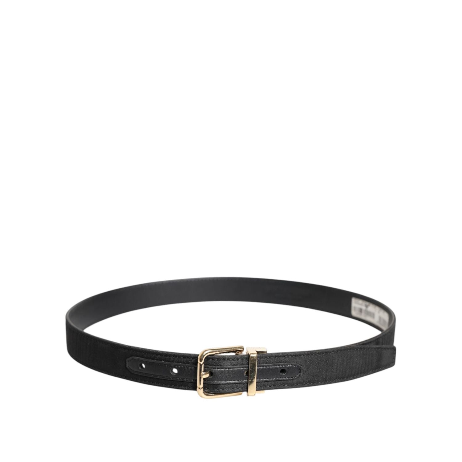 Dolce & Gabbana Black Classic Gold Metal Logo Buckle Belt
