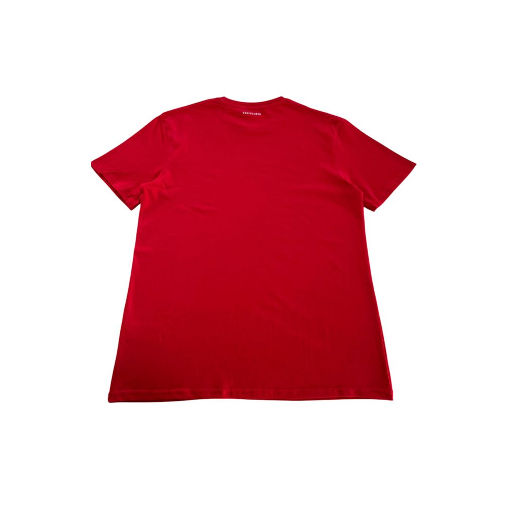 Trussardi Beachwear "Red Cotton Men T-Shirt"
