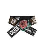 Dolce & Gabbana Black Stretch Multicolor Embellished Waist Belt WMB398-40
