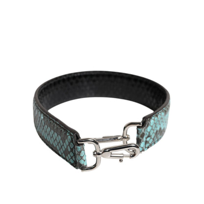 Dolce & Gabbana Black Blue Exotic Leather Bag Shoulder Strap