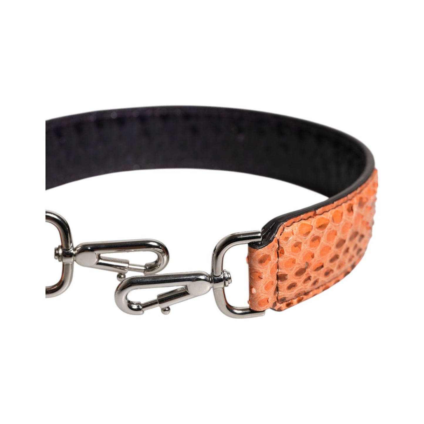 Dolce & Gabbana Black Beige Exotic Leather Bag Shoulder Strap