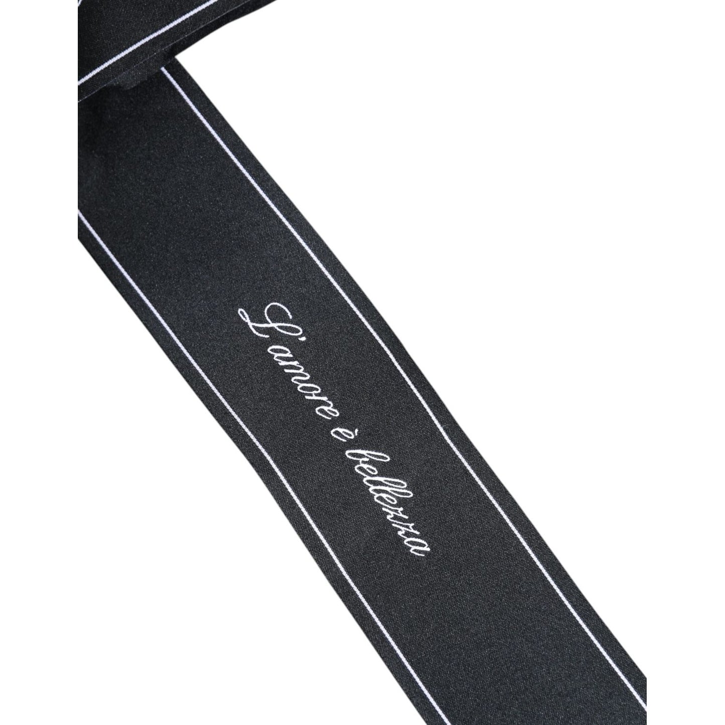 Dolce & Gabbana Black Waist Ribbon Wide Bow Logo Belt