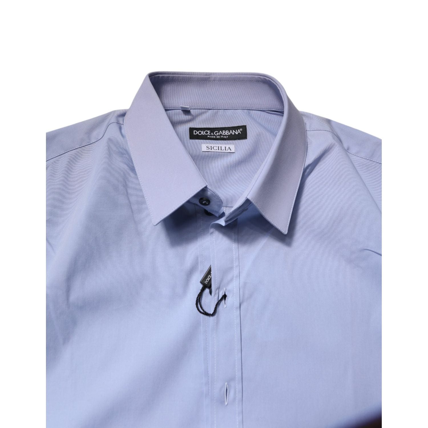 Dolce & Gabbana Light Blue Cotton SICILIA Dress Formal Shirt