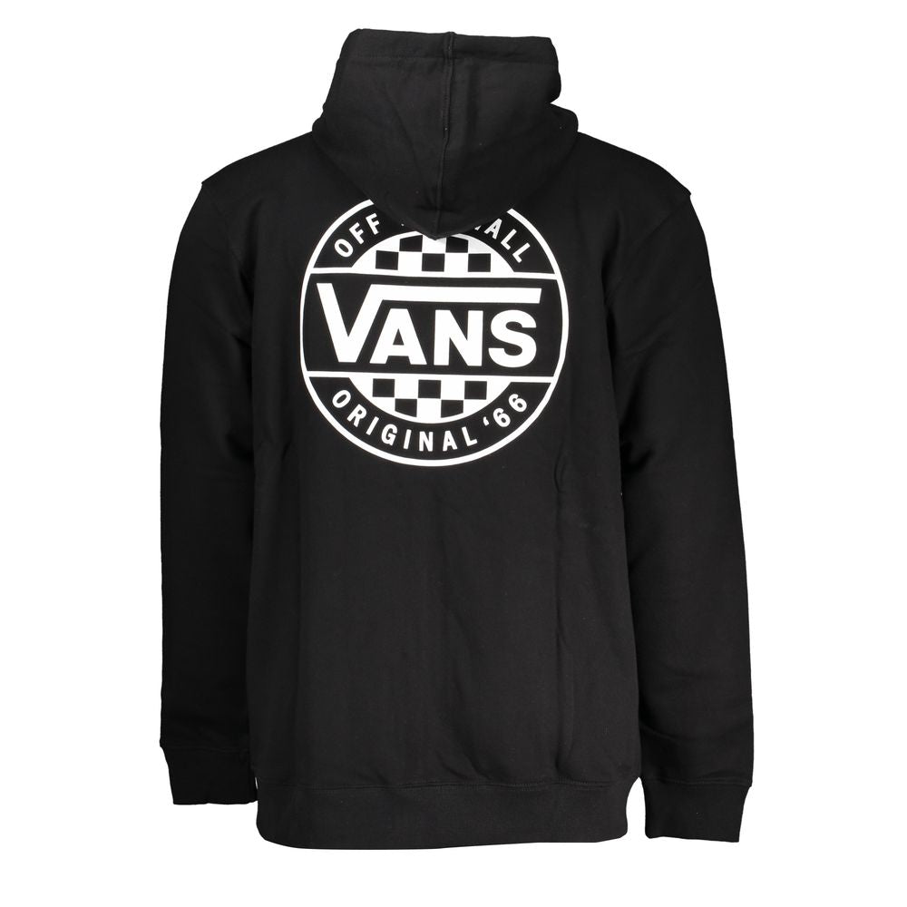 Vans Black Cotton Men Sweater with Hood and Zip Pockets