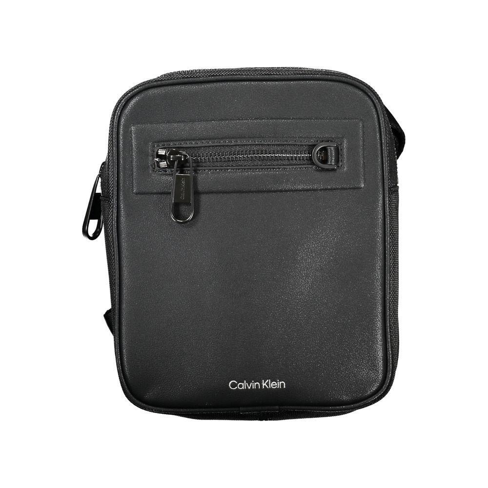 Calvin Klein Sleek Black Shoulder Bag with Contrasting Details CA-26053