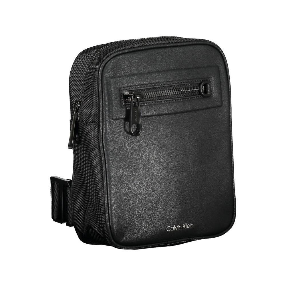 Calvin Klein Sleek Black Shoulder Bag with Contrasting Details CA-26053