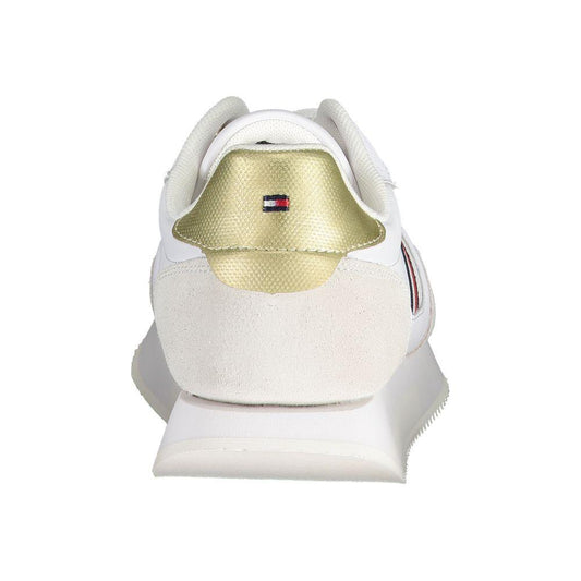 Tommy Hilfiger White Leather Women Sneaker Tommy Hilfiger Light Gray