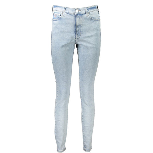 Tommy Hilfiger Blue Cotton Women's Skinny Jean with iconic logo and sleek silhouette. Essential for any fashion-forward wardrobe.