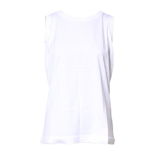 Dolce & Gabbana White Cotton Sleeveless Crew Neck T-shirt TSH878597-36