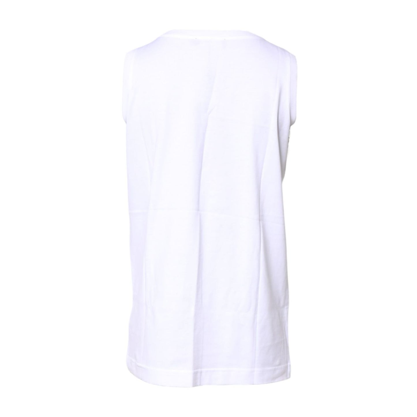 Dolce & Gabbana White Cotton Sleeveless Crew Neck T-shirt TSH878597-36