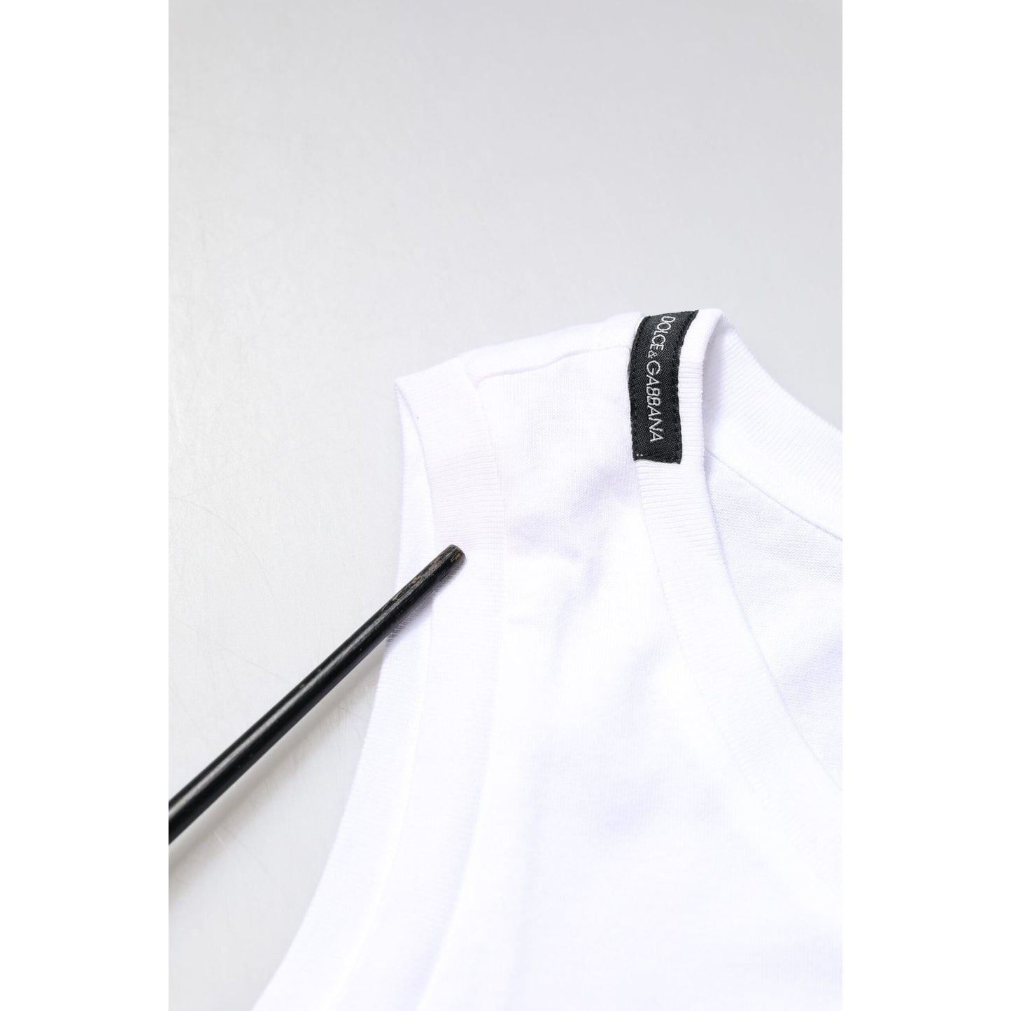 Dolce & Gabbana White Cotton Sleeveless Crew Neck T-shirt TSH878597-36