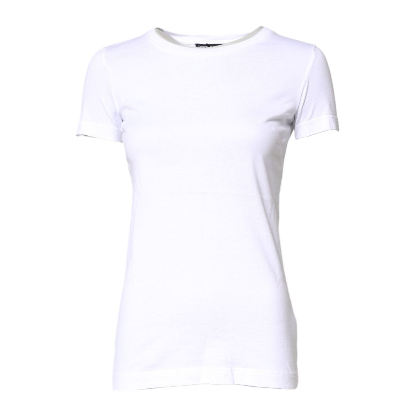 Dolce & Gabbana White Cotton Crew Neck Short Sleeves T-shirt