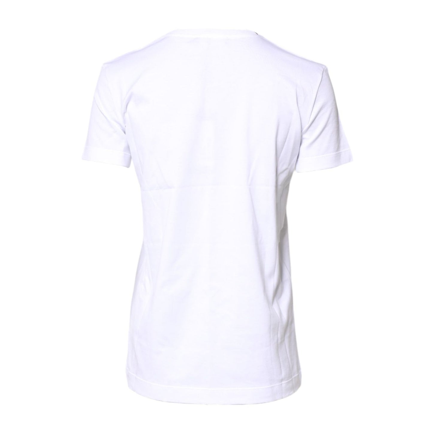 Dolce & Gabbana White Cotton Crew Neck Short Sleeves T-shirt TSH878601-36