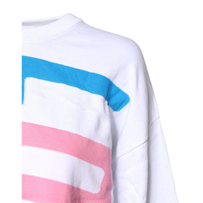 Love Moschino White Graphic Print Cotton Long Sleeves T-shirt