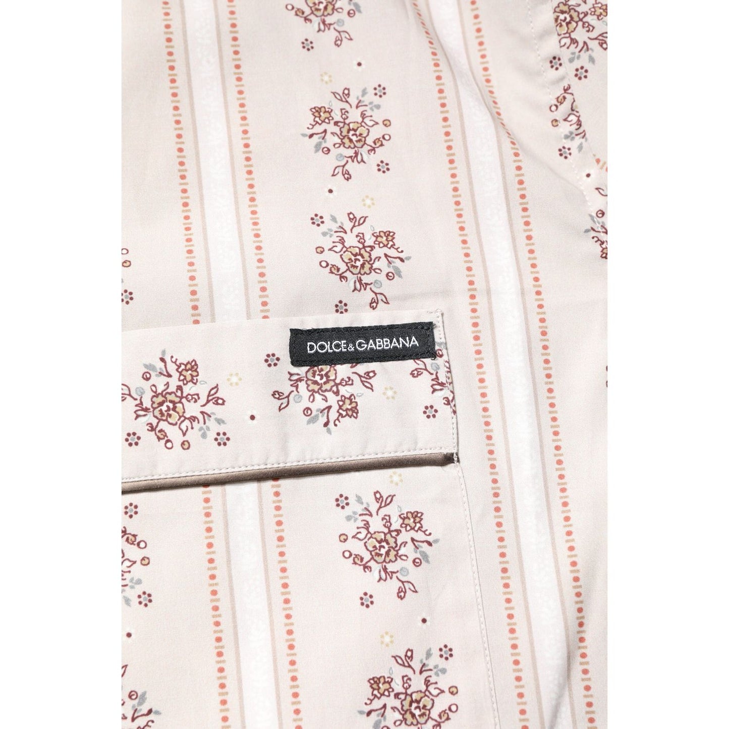 Dolce & Gabbana Beige Floral Print Cotton Men Pajama Set Sleepwear KOS2283-38