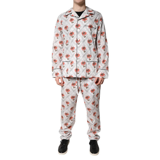 Dolce & Gabbana Multicolor Floral Print Cotton Pajama Set Sleepwear KOS2286-38
