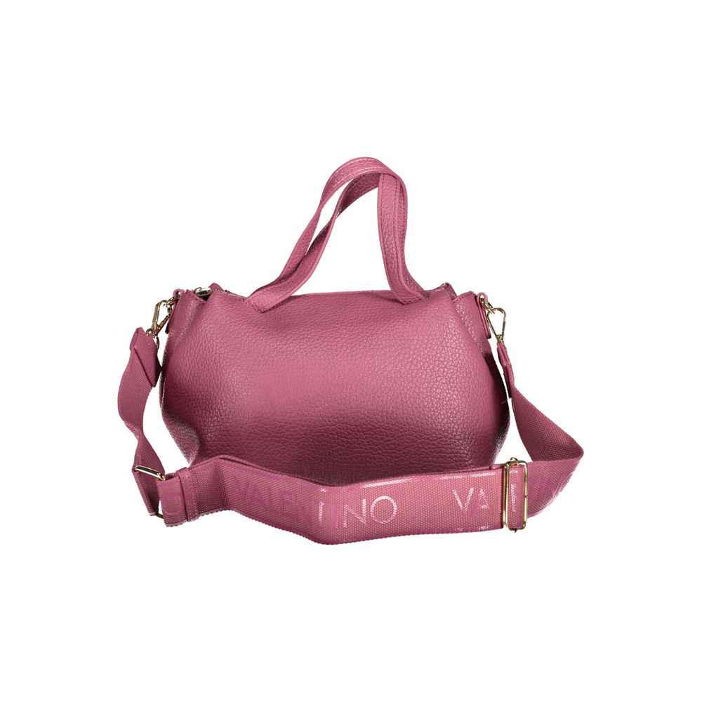 Alt Tag: Stylish Mario Valentino Pink Polyethylene Women Handbag with dual handles and adjustable strap, perfect for elegant ensembles.