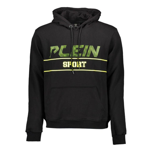 Plein Sport Black Cotton Men's Hooded Sweater PL-9576-XL