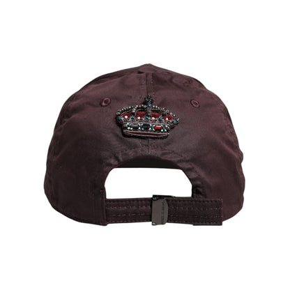 Dolce & Gabbana Brown Cotton DG Crown 6 Panels Baseball Cap